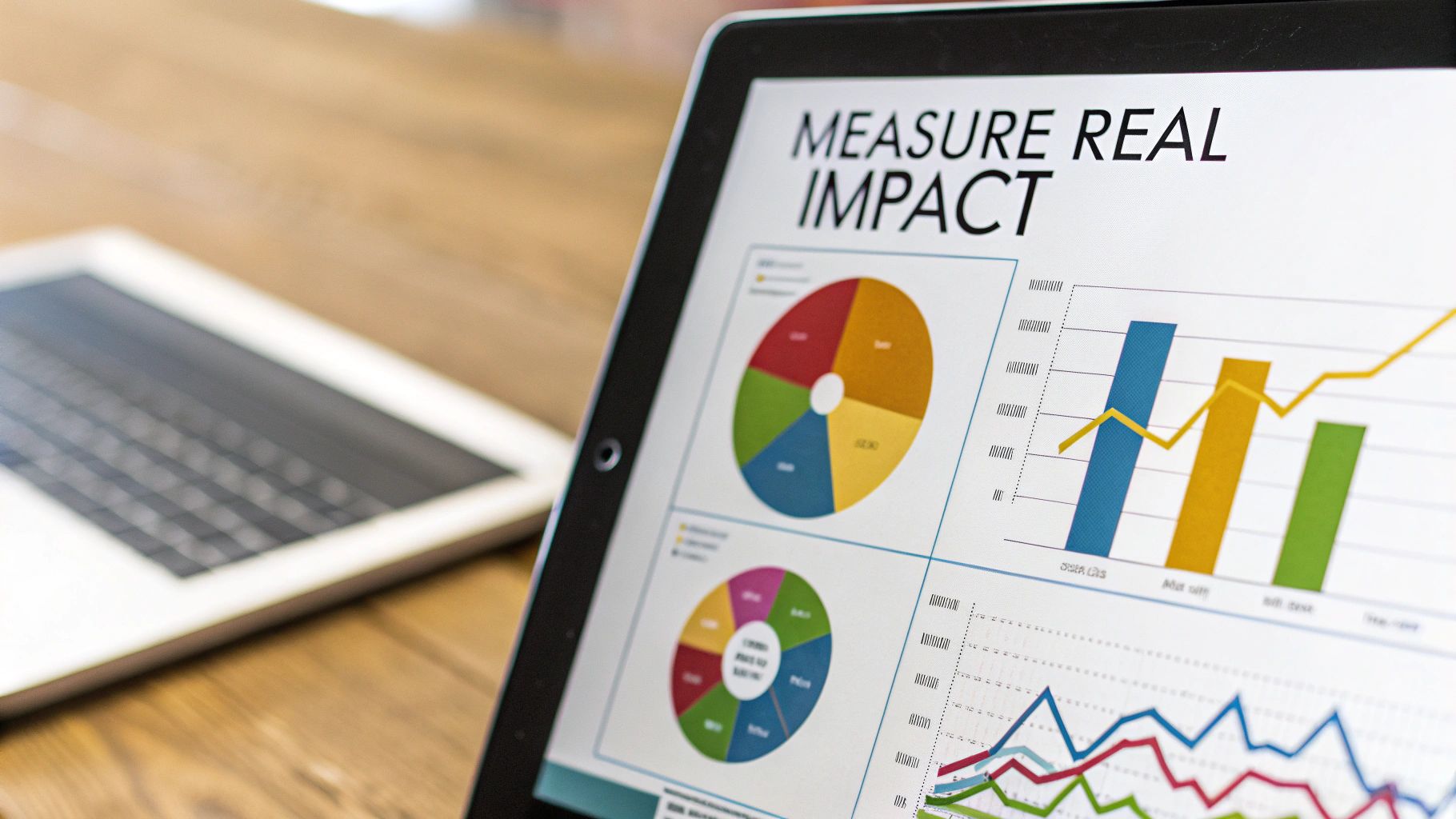 A dashboard showing various influencer marketing metrics and charts.