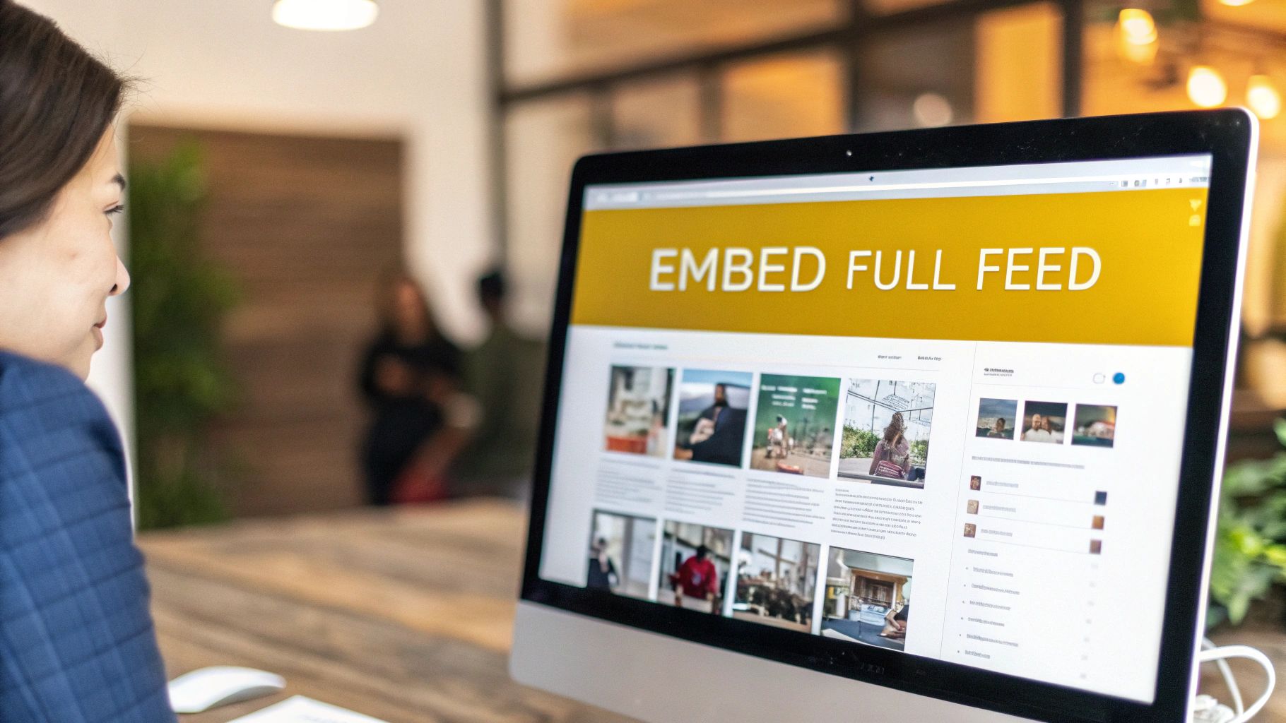A clean, grid-style Instagram feed embedded on a modern website, showcasing a cohesive brand aesthetic.