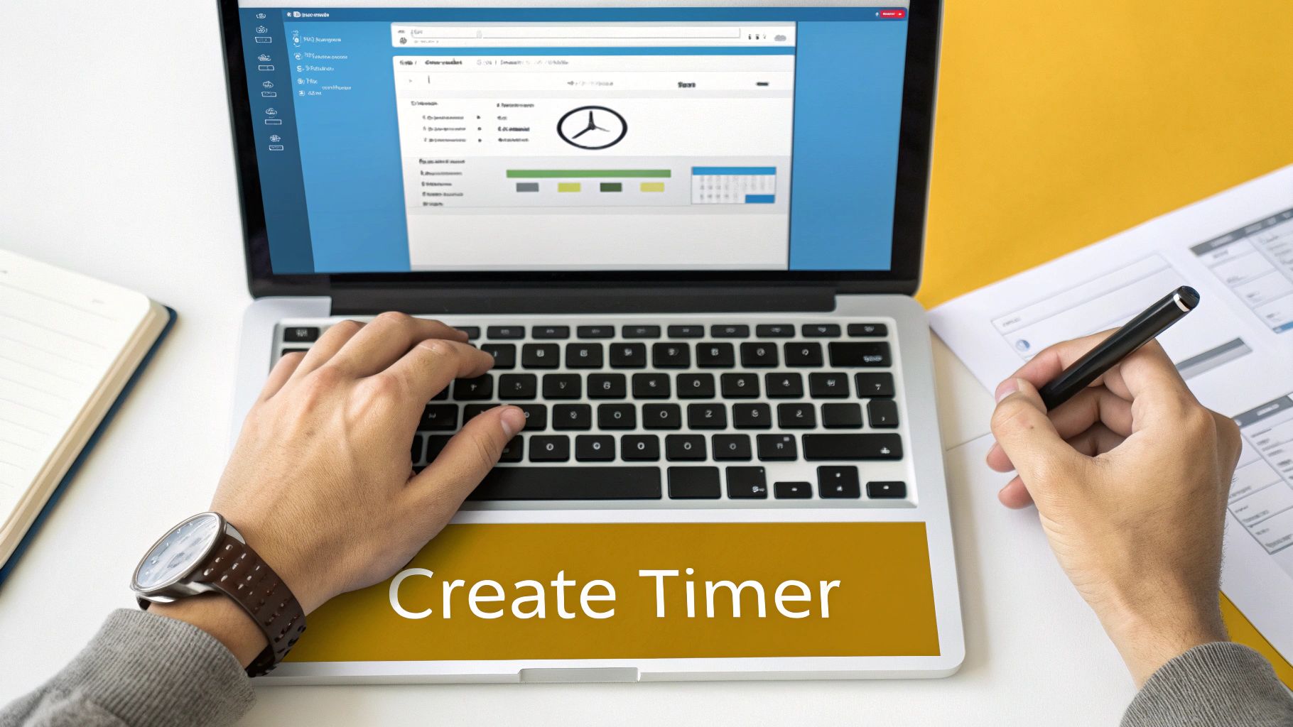 Example of a countdown timer creation interface