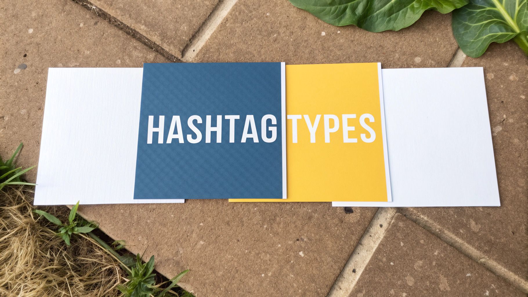 A close-up shot of a smartphone screen showing the Instagram interface, with a focus on a post's caption filled with colourful, diverse hashtags.