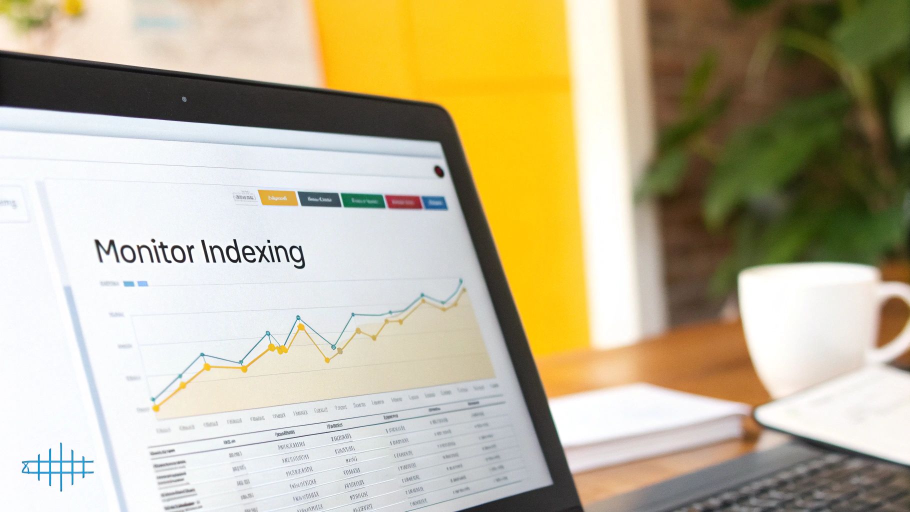 A dashboard showing website analytics and indexing status, representing post-submission monitoring.