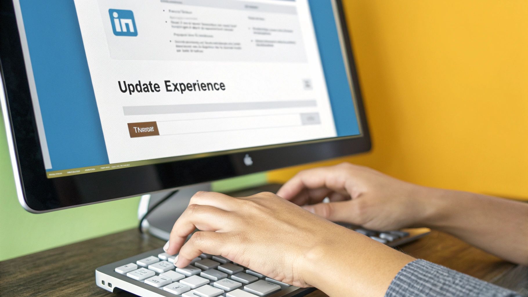 A person sitting at a desk, strategising with sticky notes on a clear board, representing the planning phase before a LinkedIn update.