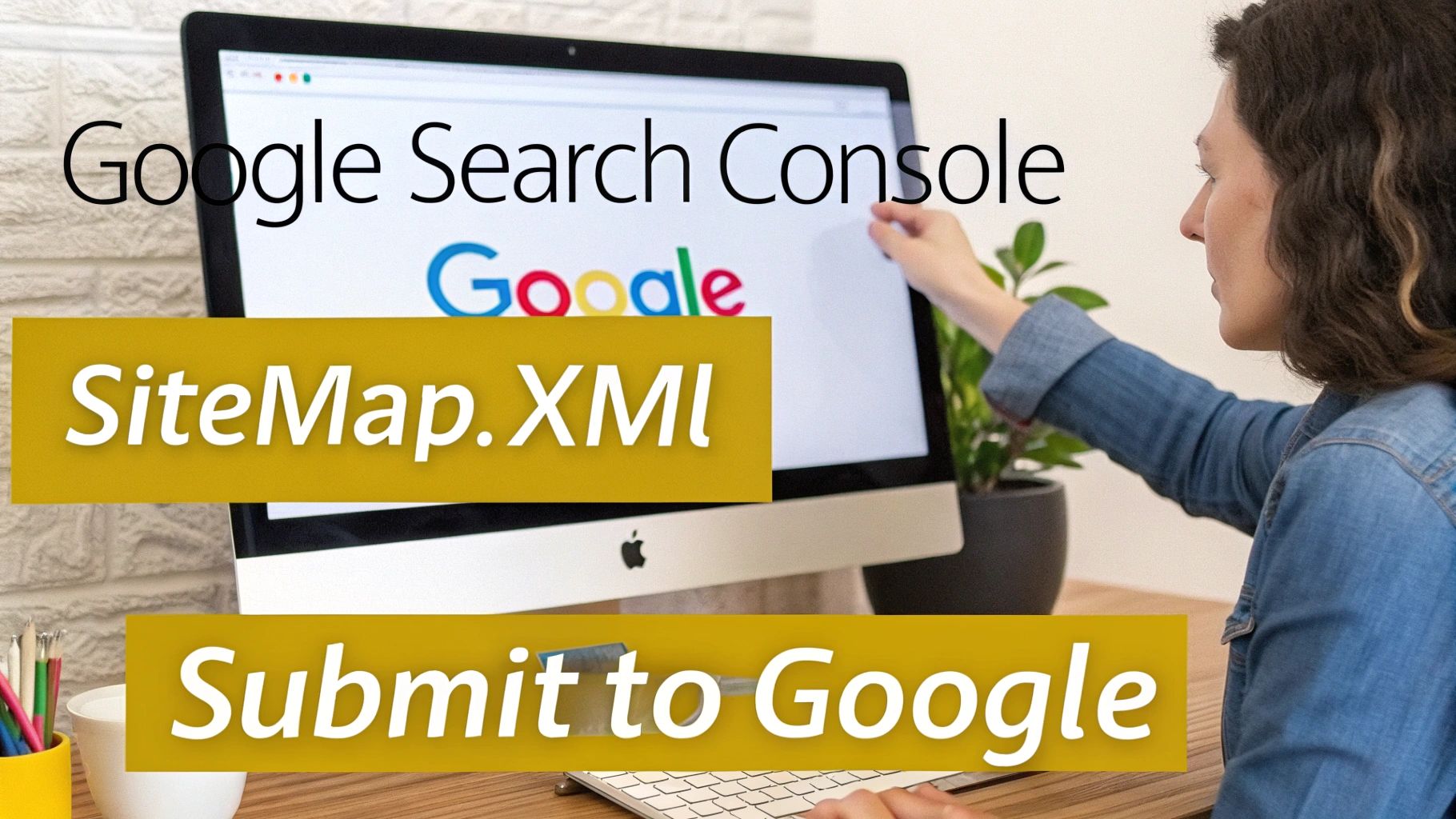 A person submitting an XML sitemap to Google Search Console on a computer screen, highlighting the process.