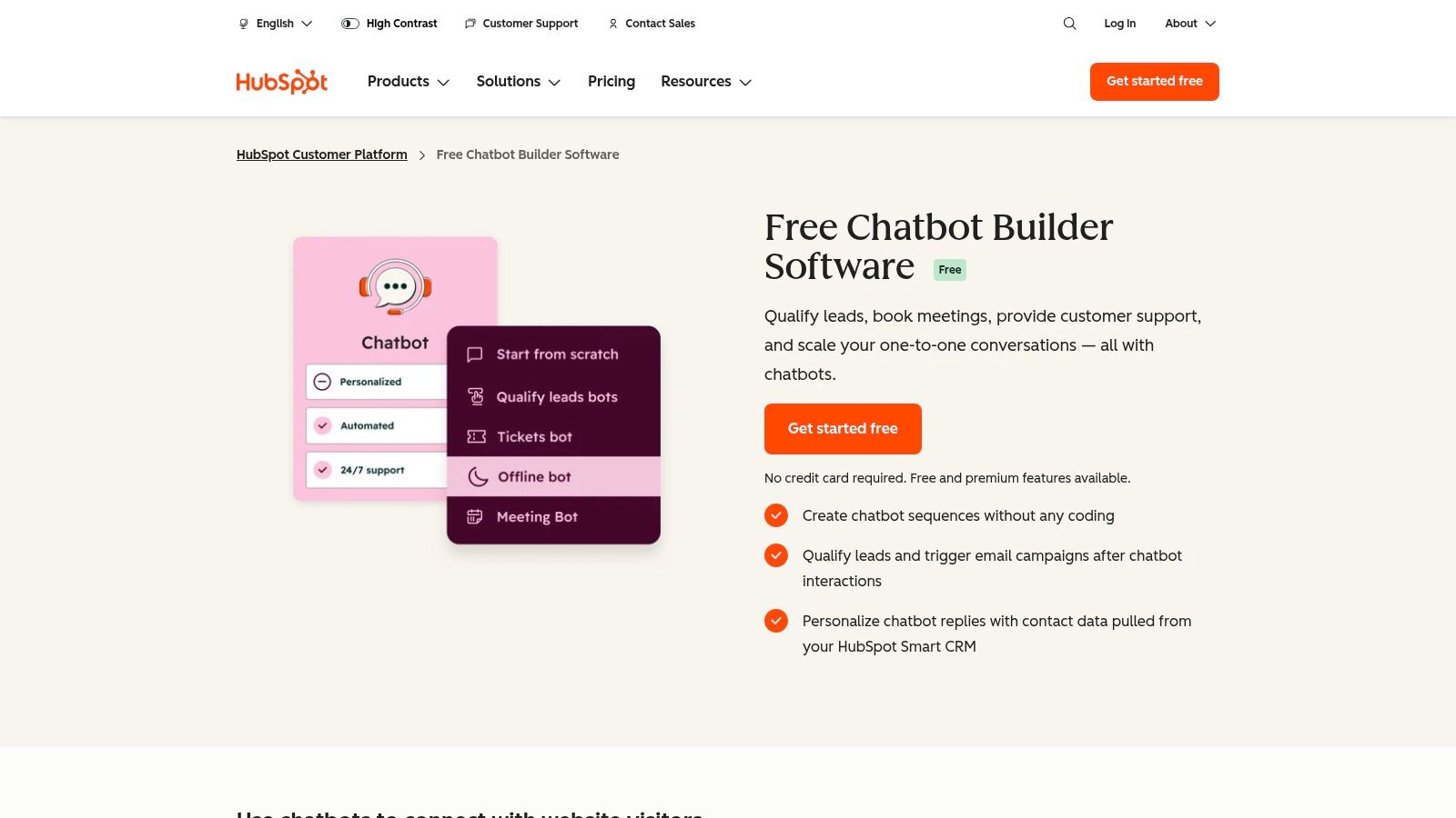HubSpot (Live Chat + Free CRM)