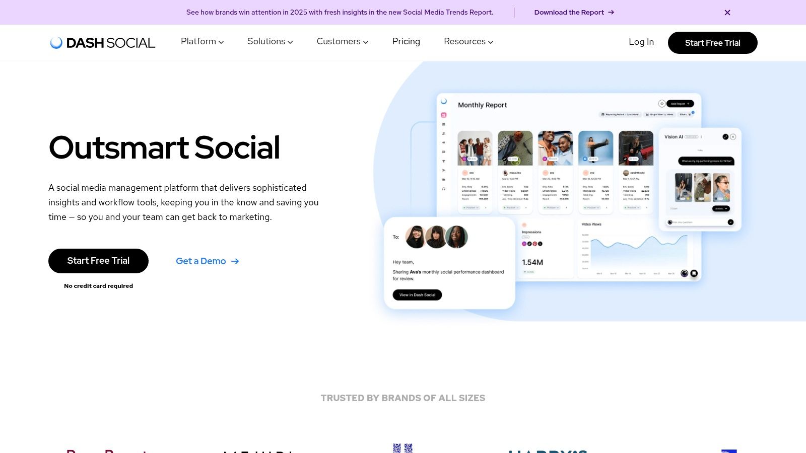 Dash Social social media content calendar template