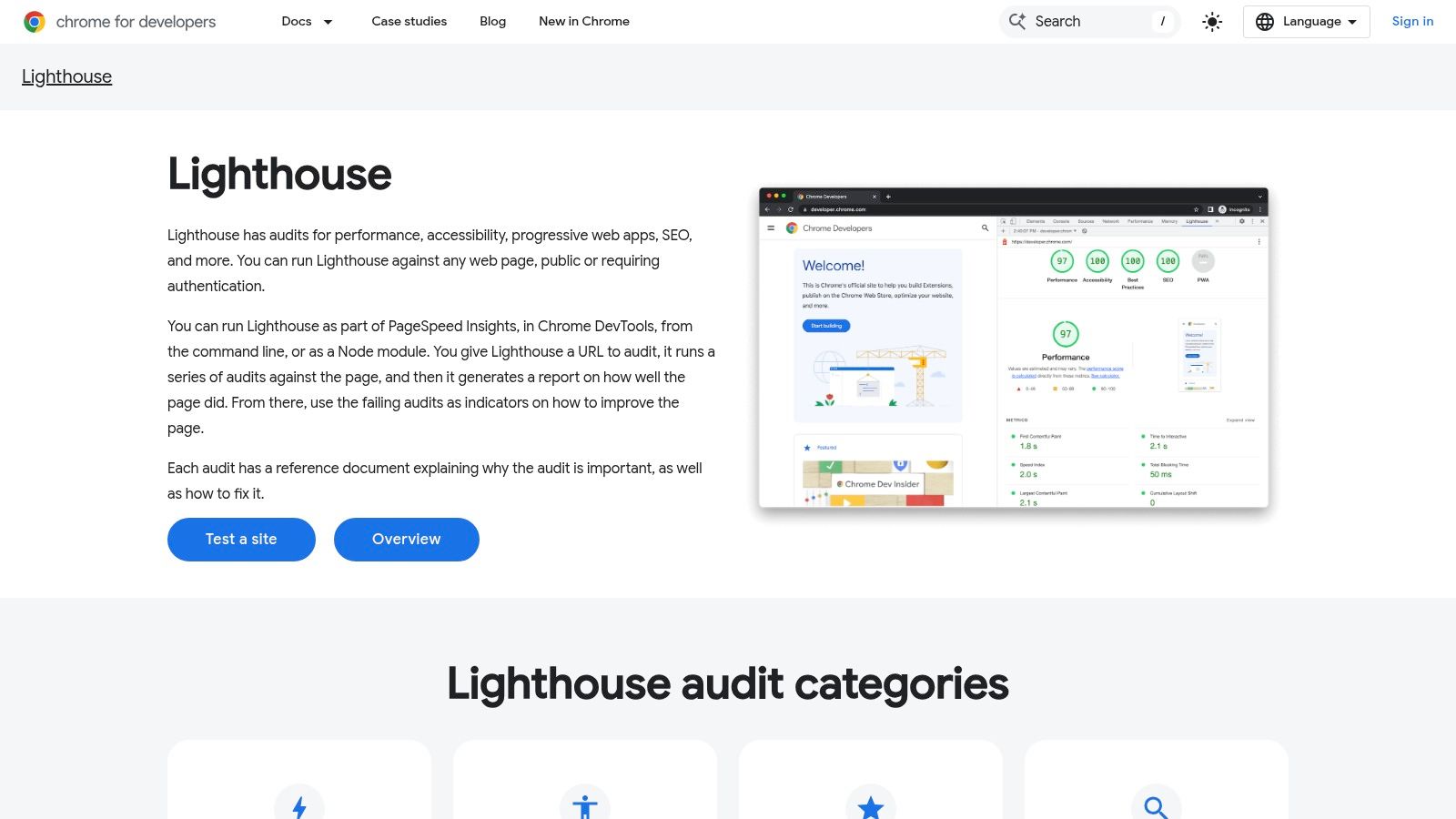Lighthouse (Chrome DevTools / PageSpeed Insights)