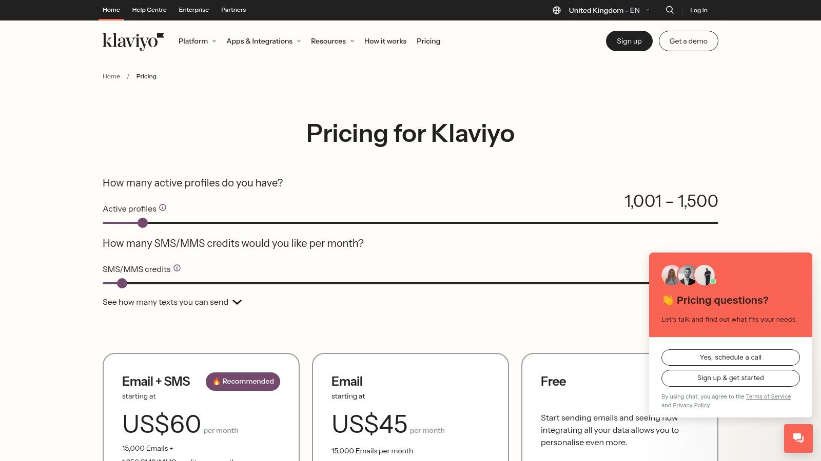 Klaviyo dashboard showing analytics and performance metrics