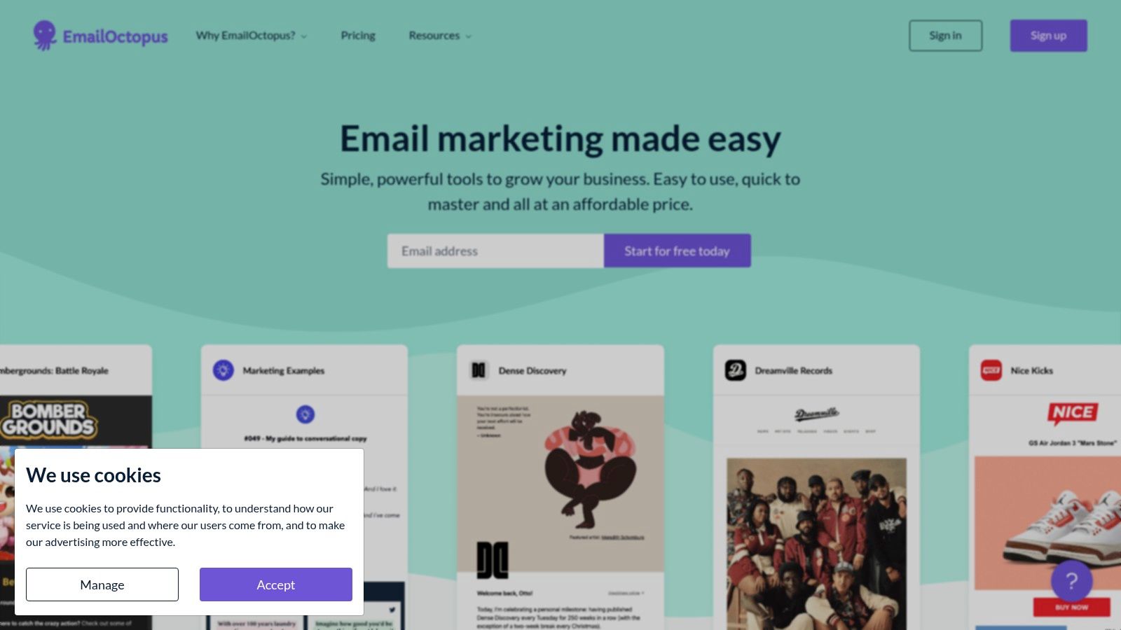 EmailOctopus dashboard showcasing a campaign report