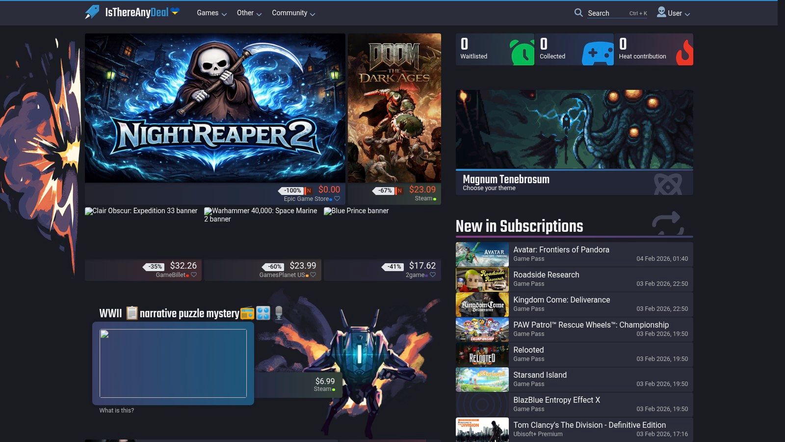 IsThereAnyDeal (ITAD) – Freebies and Steam giveaways tracker