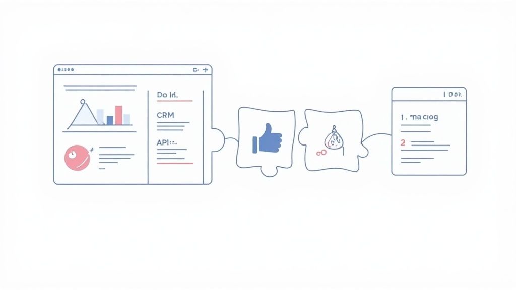 Integrations overview in a dashboard