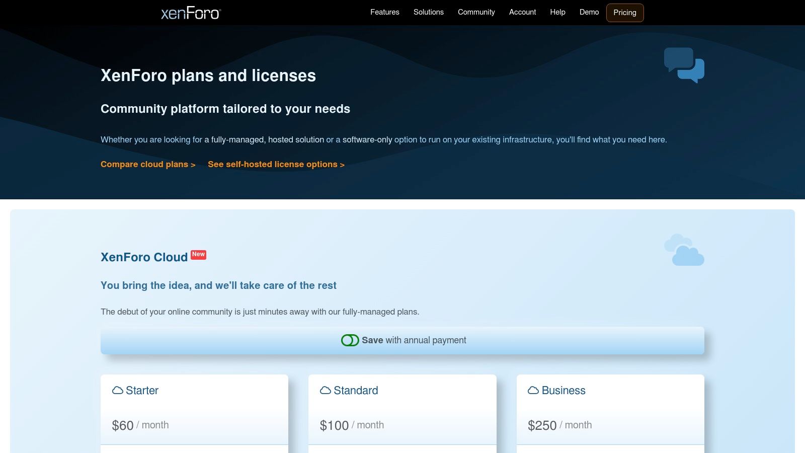 XenForo purchase options