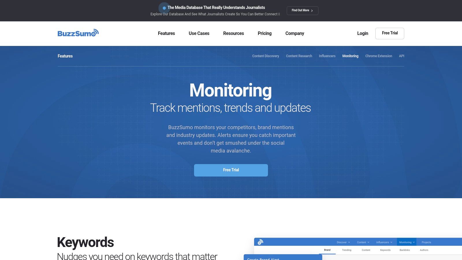 BuzzSumo (Monitoring/Alerts)