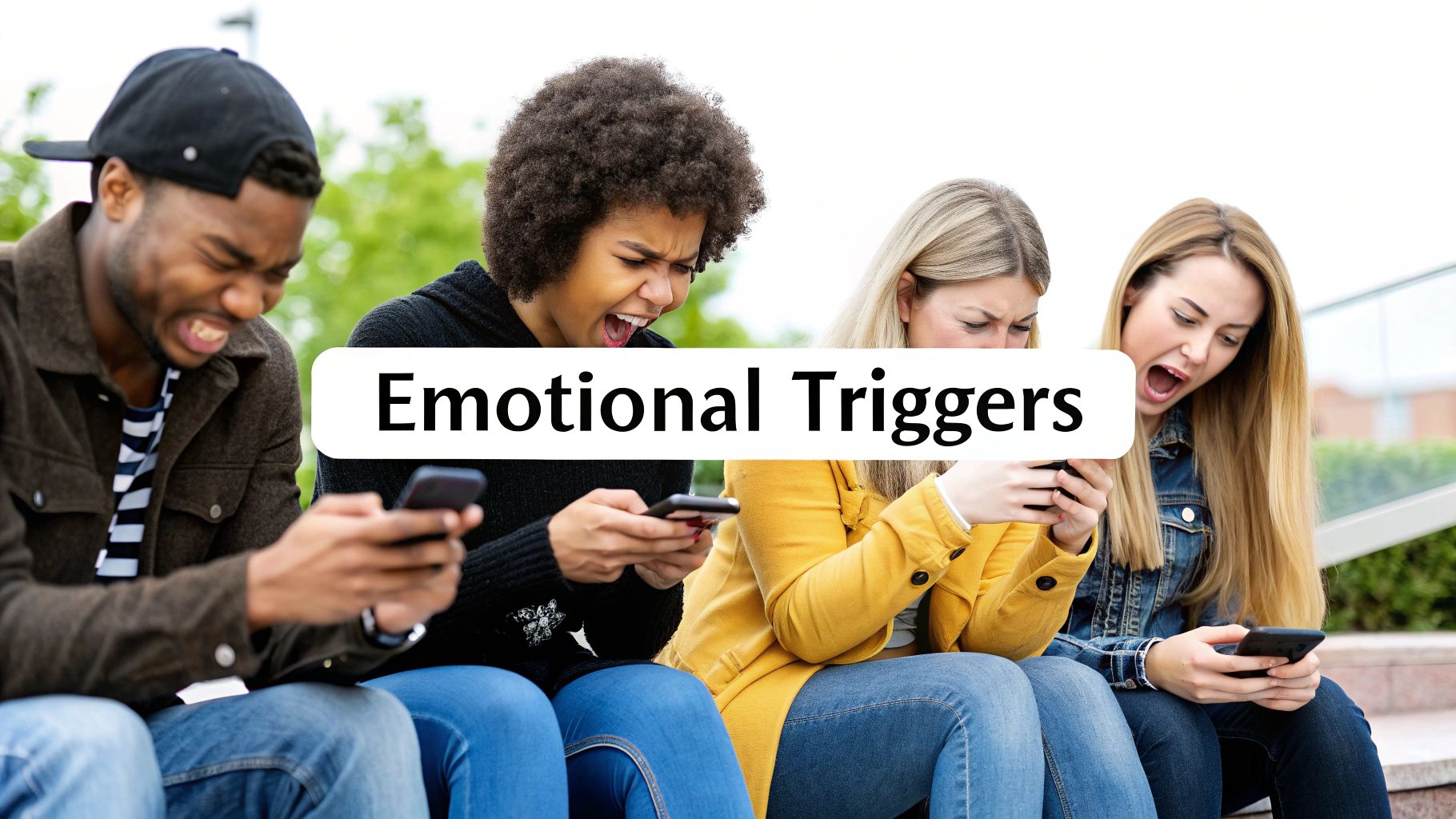 A person looking at a screen displaying colorful emotion icons, representing understanding audience feelings.