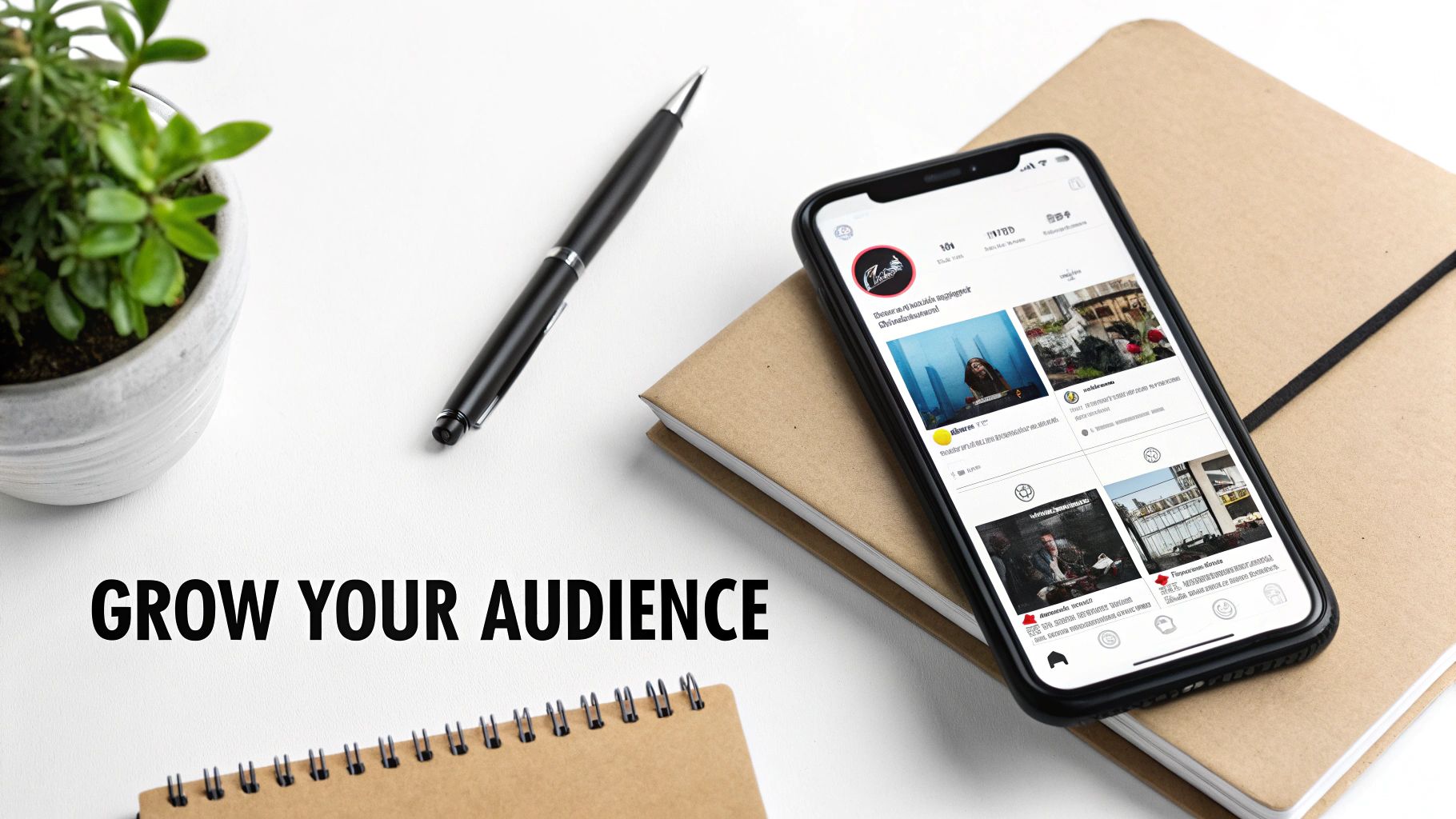 A diverse grid of social media post previews on different platforms like Instagram, X, and Reddit, all featuring the same AI-generated woman, showcasing a multi-platform marketing strategy.