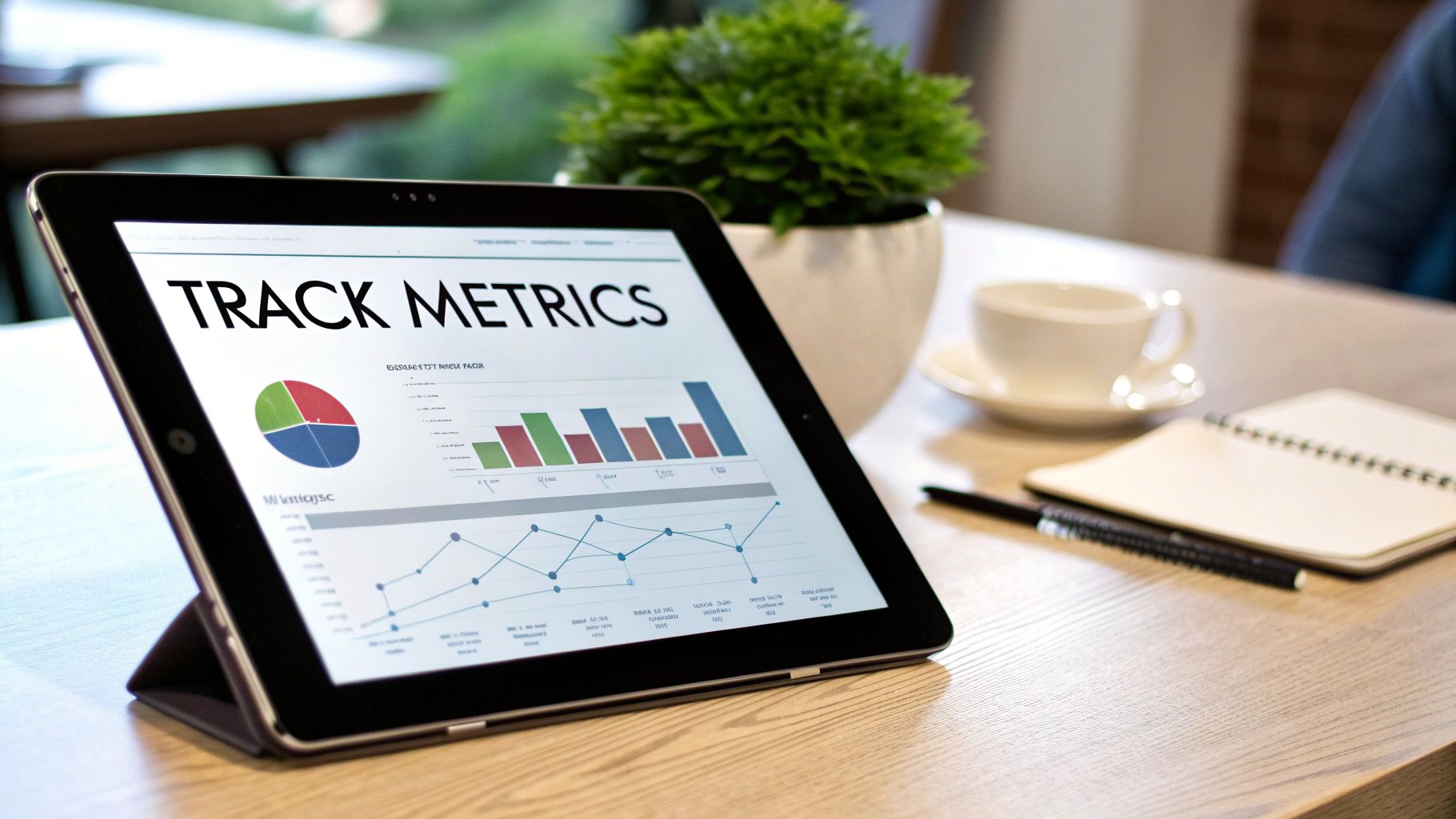 An image showing a person looking at an Instagram analytics dashboard on their phone and laptop, illustrating data-driven growth decisions