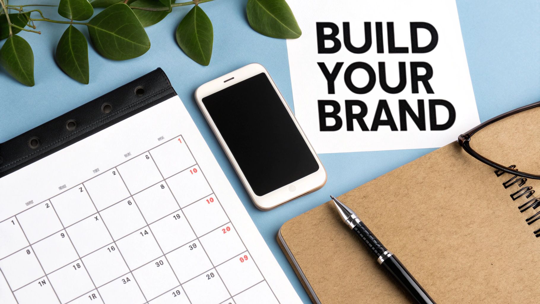 A person at a desk strategically planning their personal brand step by step.