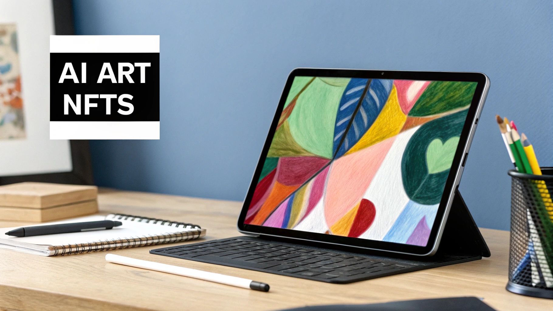 Infographic showing key data about AI-Generated Digital Art & NFT Creation