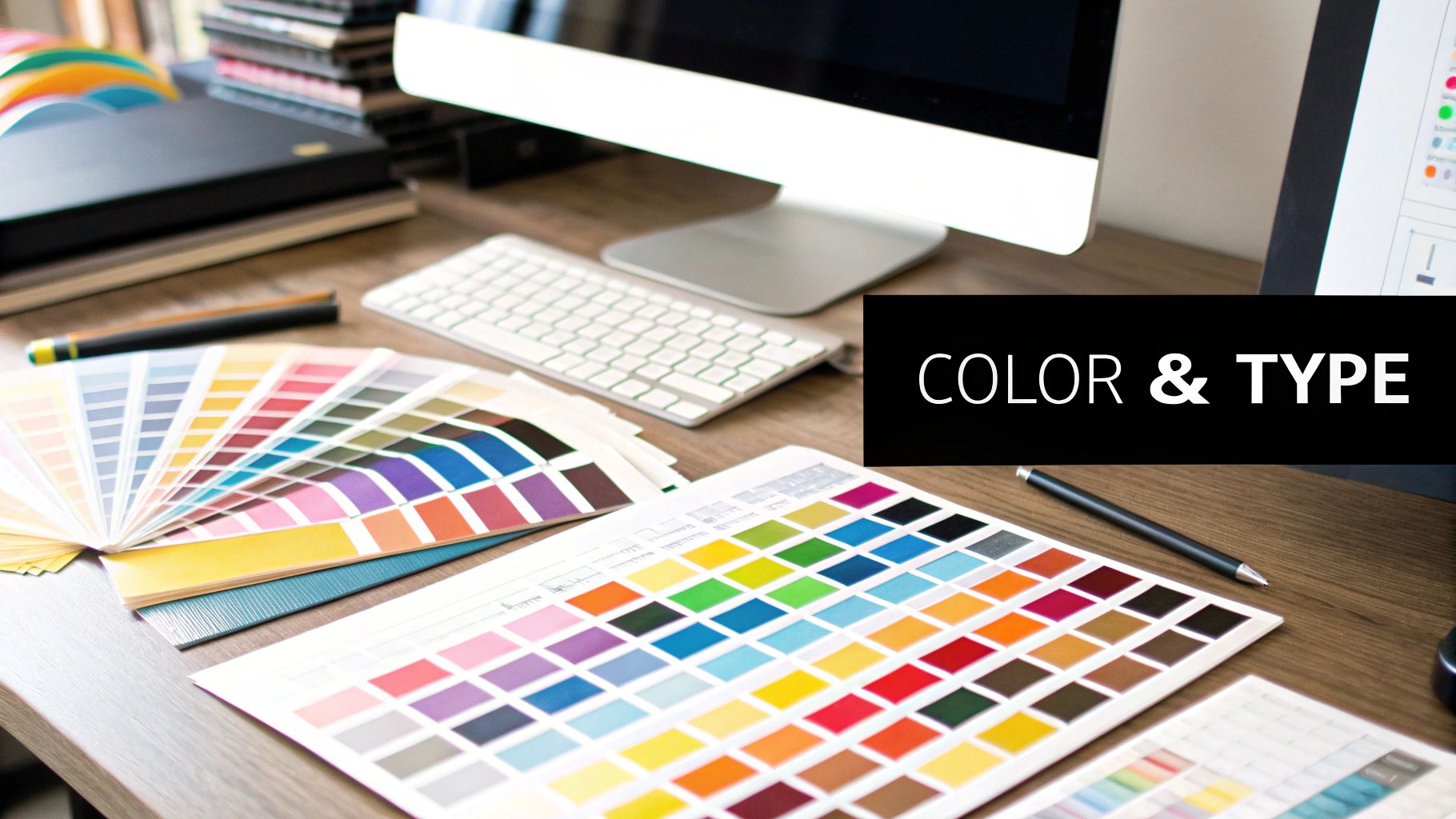 A mood board showing a cohesive collection of colors, typography, logos, and imagery that represent a brand's visual identity.