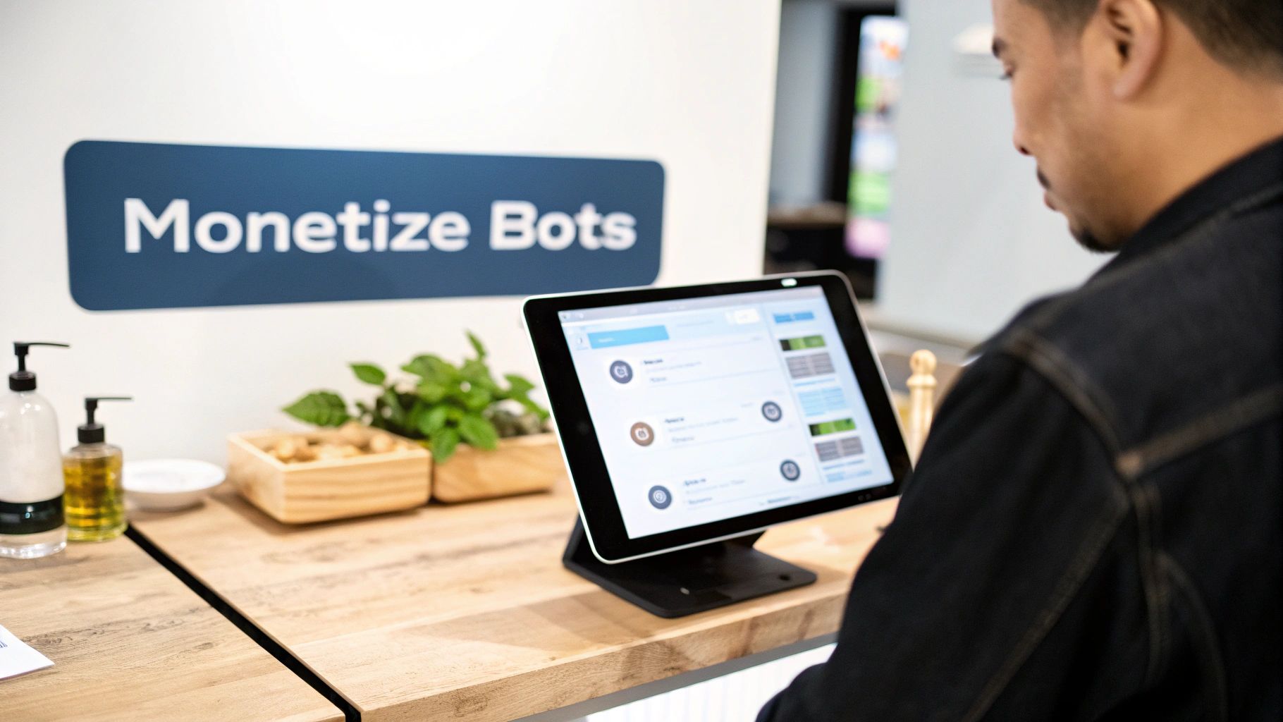 An abstract image showing interconnected nodes and financial symbols, representing different AI bot monetization strategies.