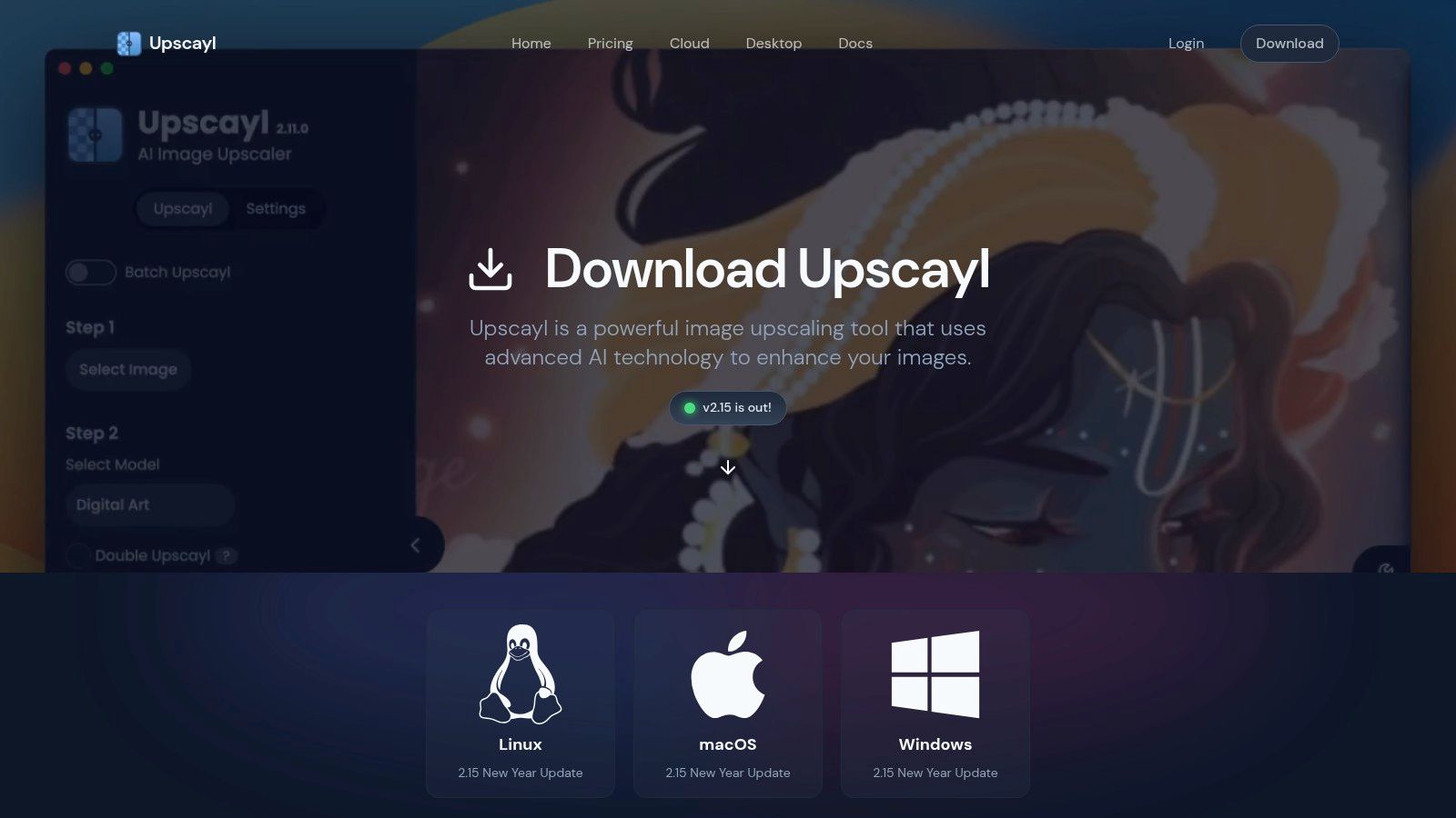 Upscayl user interface showing an image being upscaled