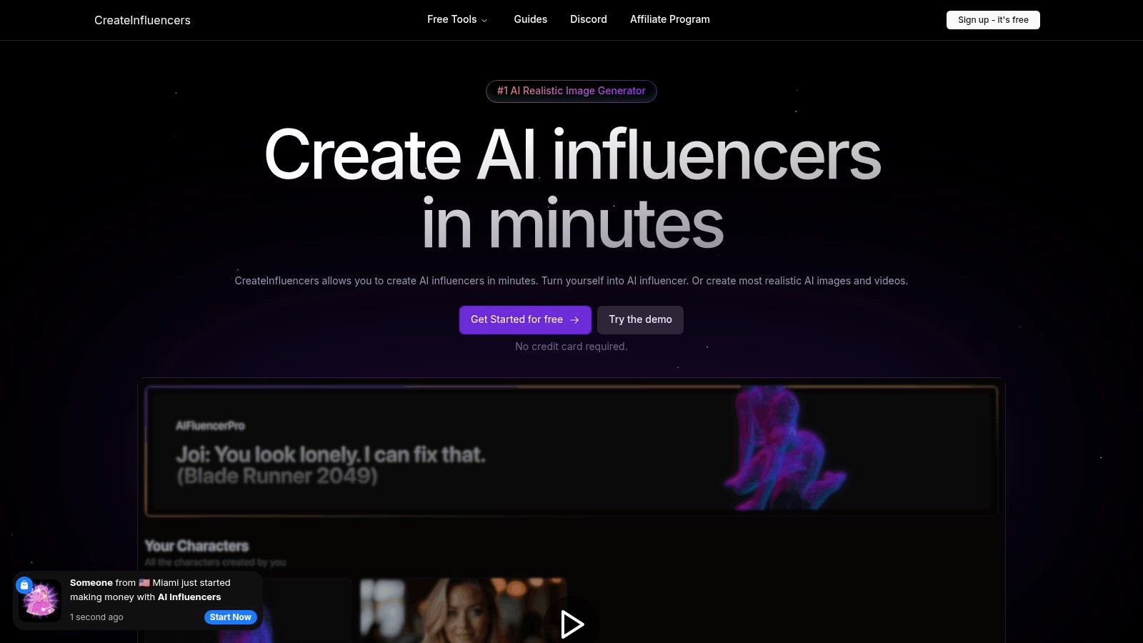 CreateInfluencers — Create AI Influencers in minutes