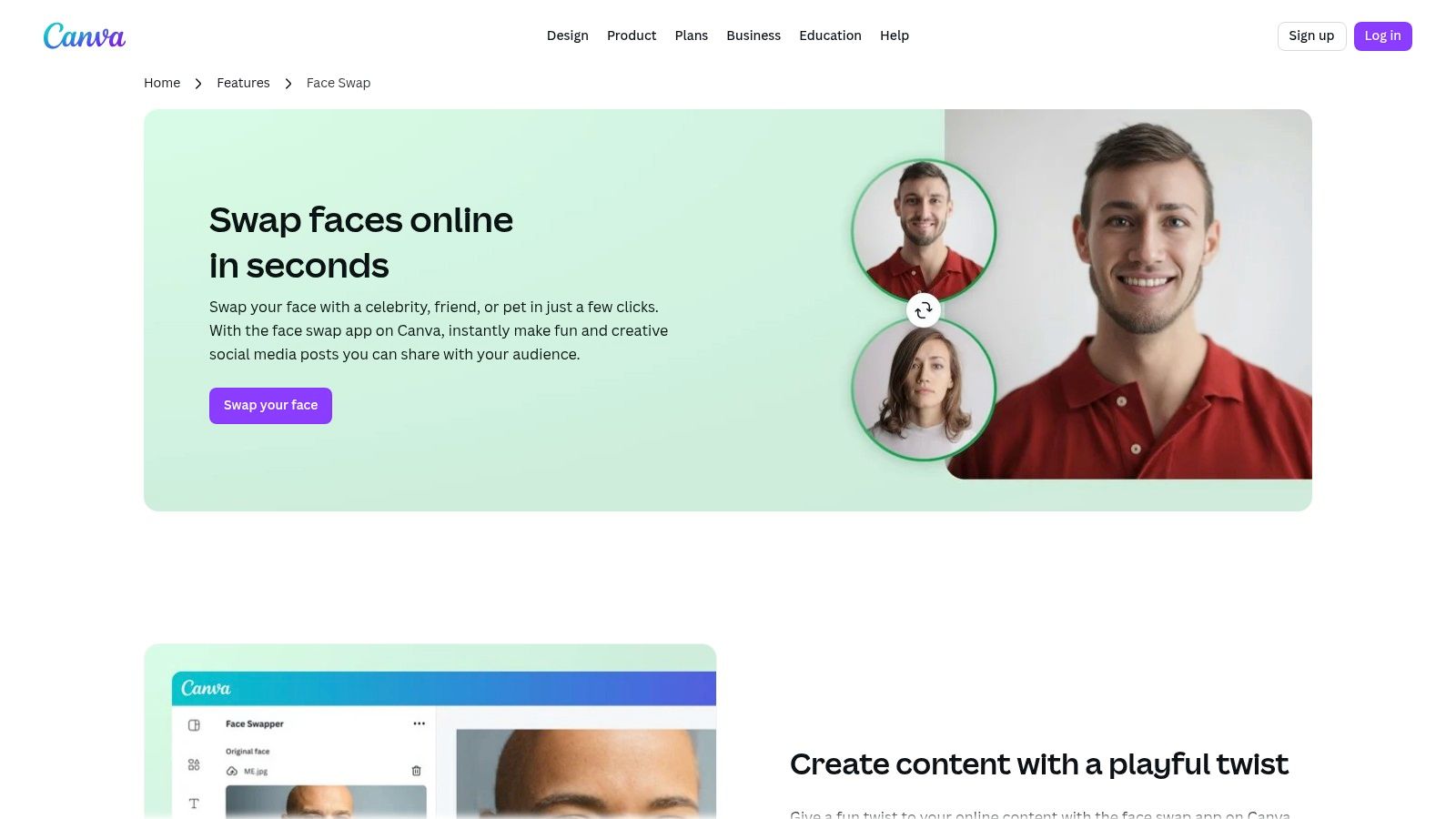 Canva — Face Swap