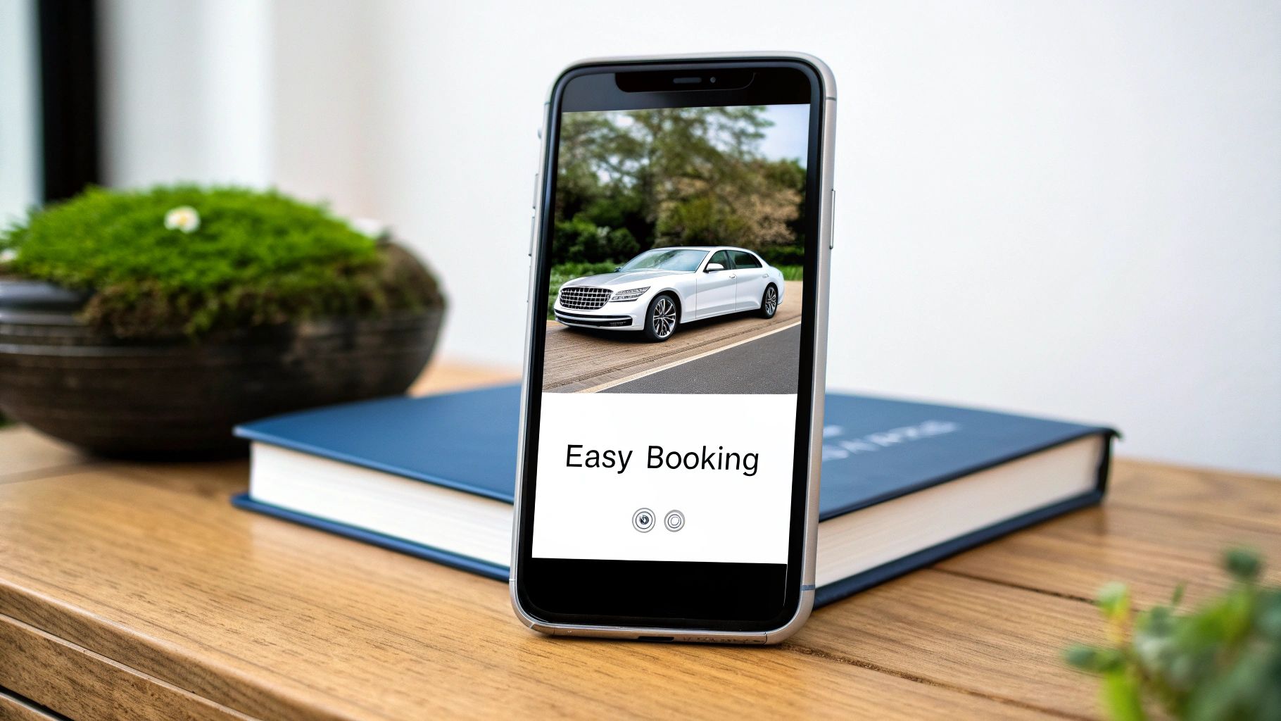 Close-up of a chauffeur's hands on the steering wheel of a luxury vehicle