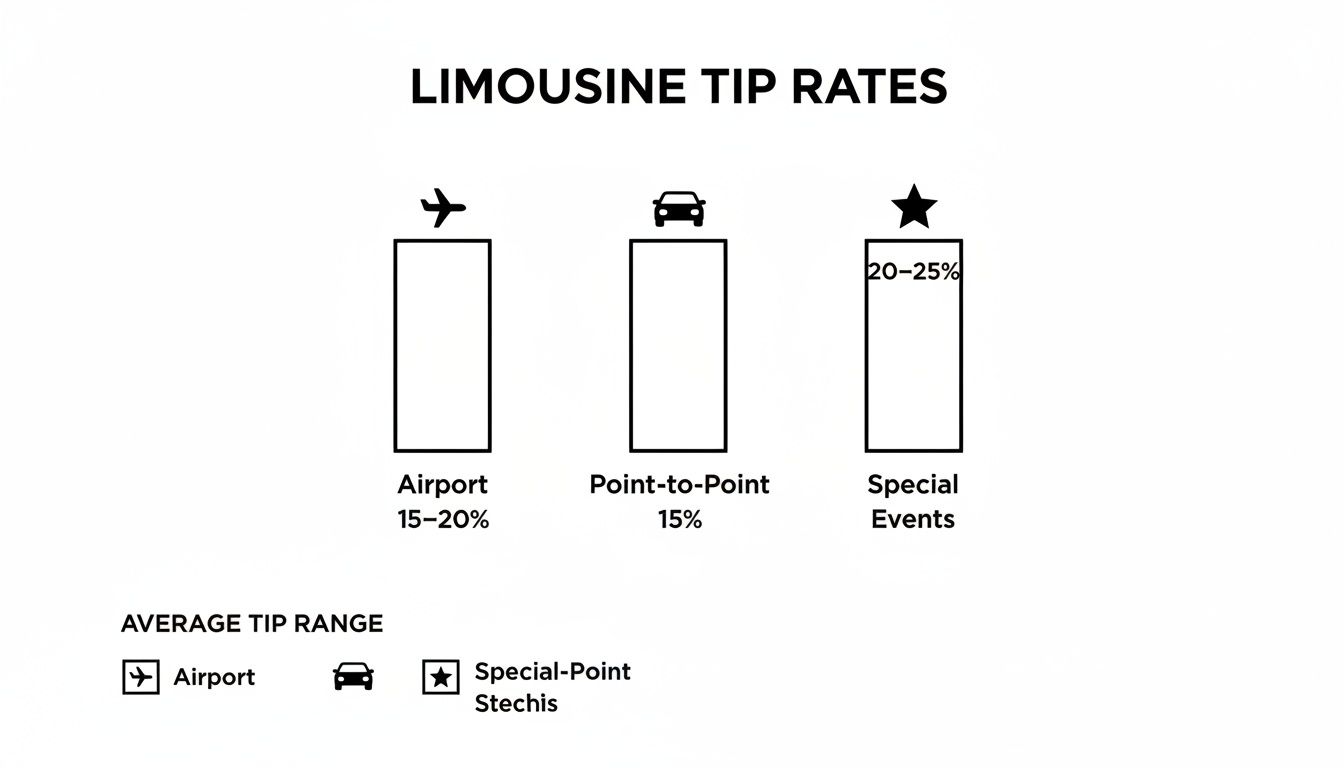 Infographic about gratuity for limo drivers