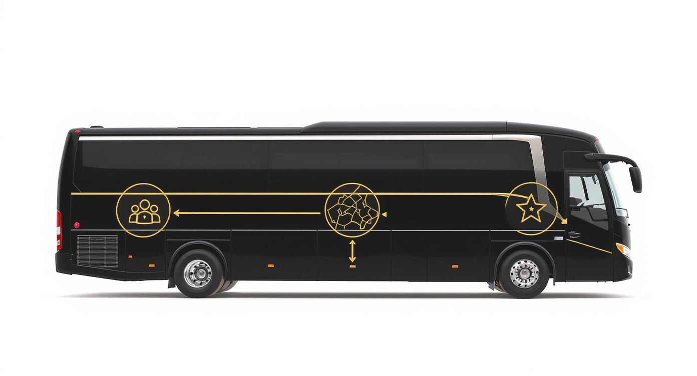 Infographic about limo bus for rent