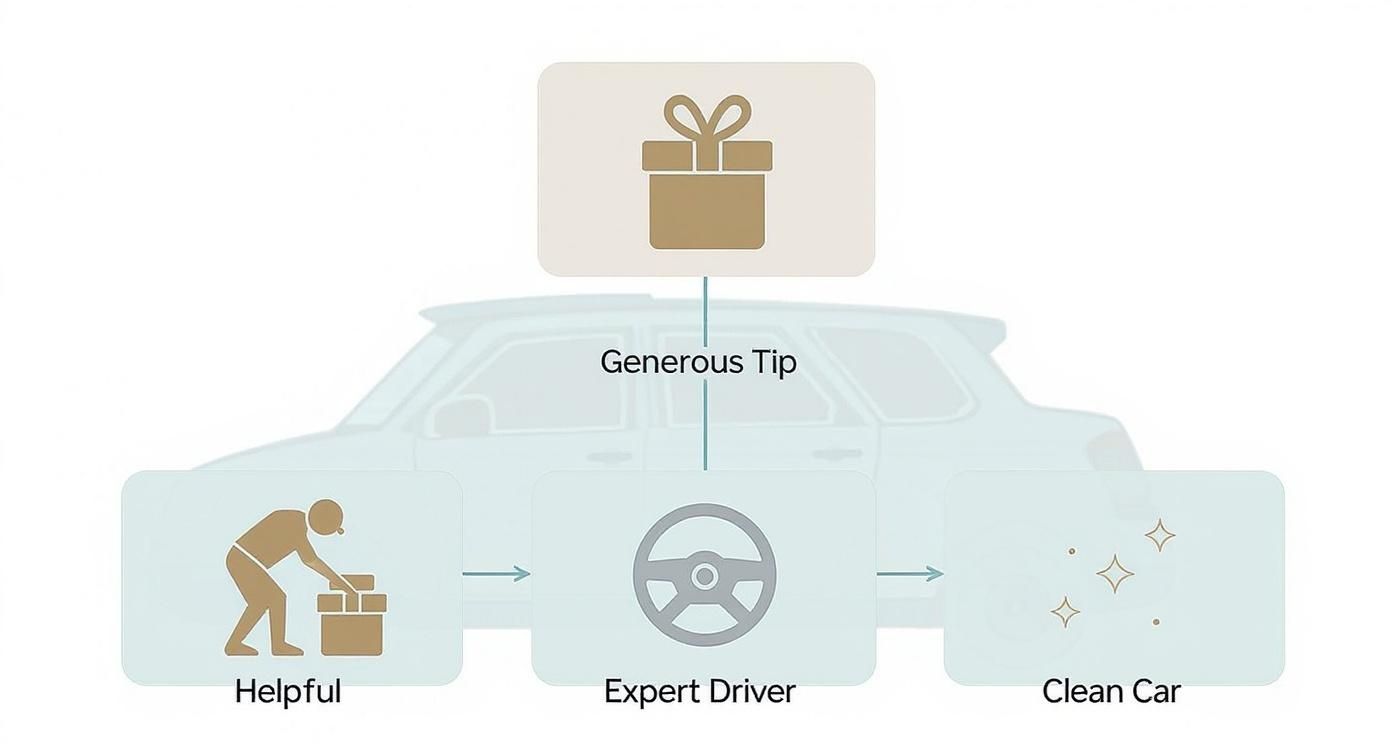 Infographic about how much to tip driver