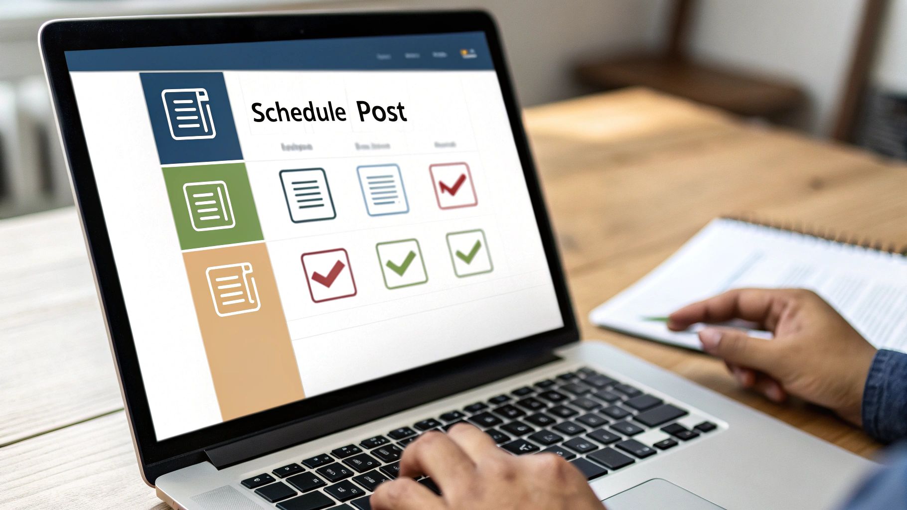 Image of a woman scheduling an Instagram post
