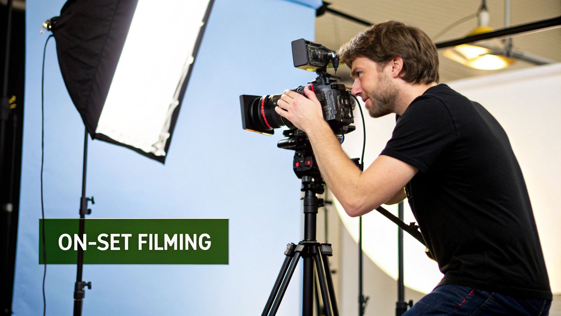 A person analyzes video distribution metrics on a laptop, with charts and graphs showing audience reach and engagement.