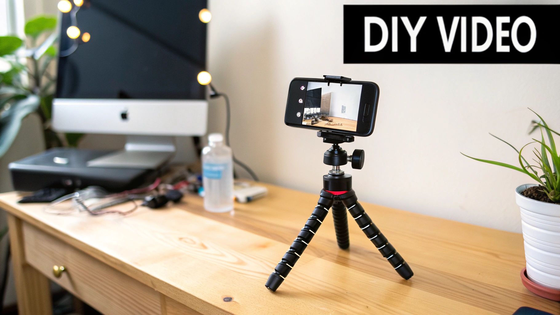 Filmmaker setting up a camera for a video ad shoot