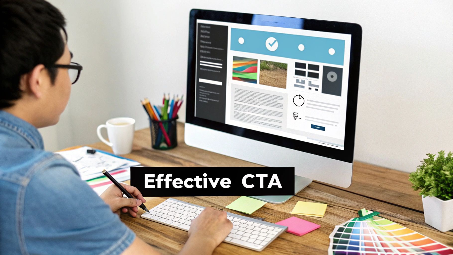 A marketing professional analyzing customer data on a futuristic interface to personalize user experiences.