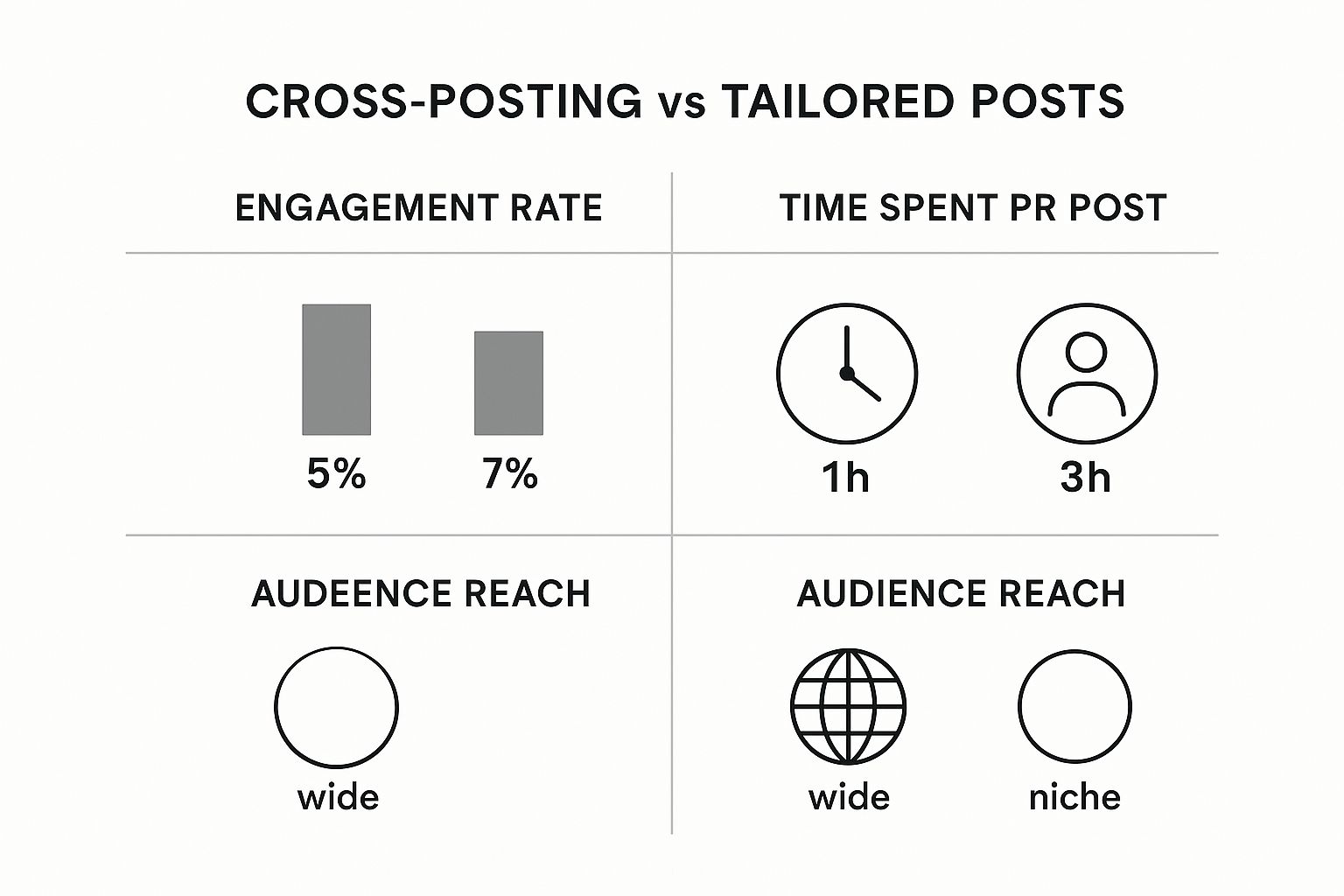 Infographic about cross posting on social media
