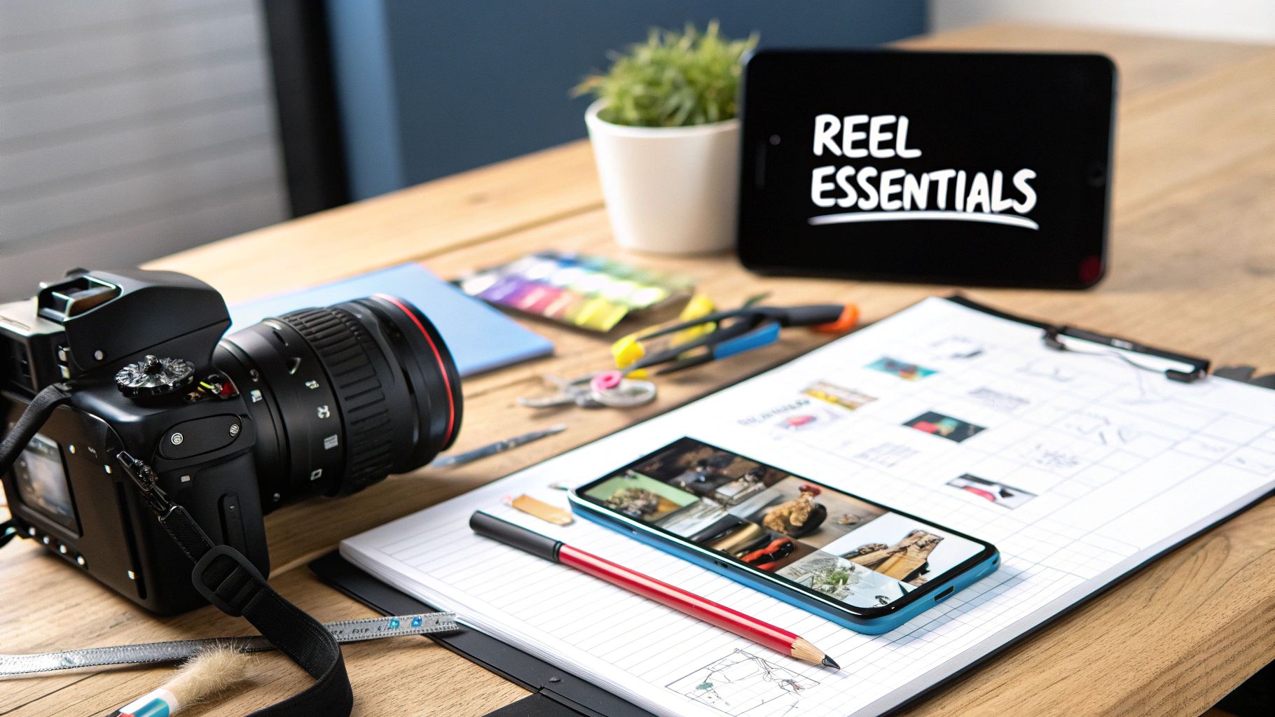 A dynamic visual representation of a slideshow reel on a smartphone screen
