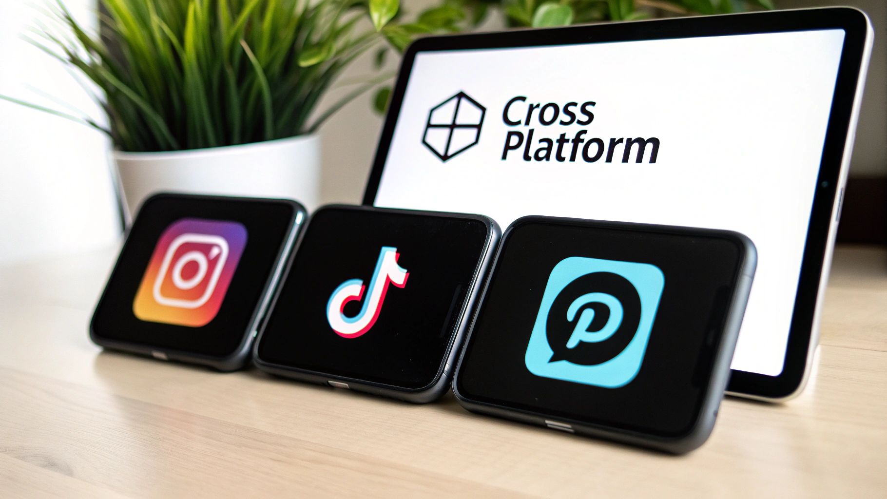 Comparison of social media apps on a smartphone screen