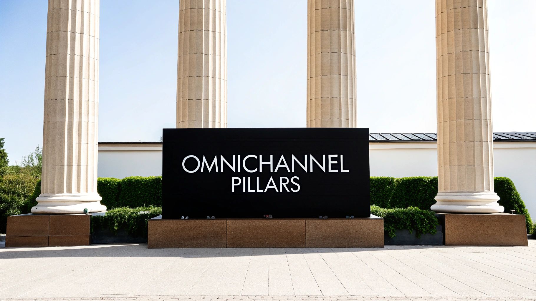 Three icons representing unified data, an integrated tech stack, and a consistent customer journey, arranged as foundational pillars supporting the concept of an omnichannel marketing strategy.