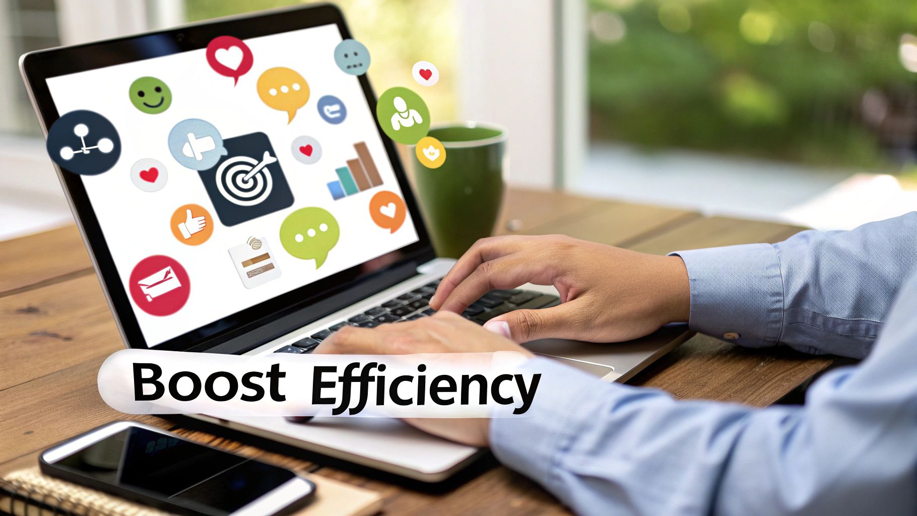 A visual representation of an AI-powered content workflow with gears and digital elements.