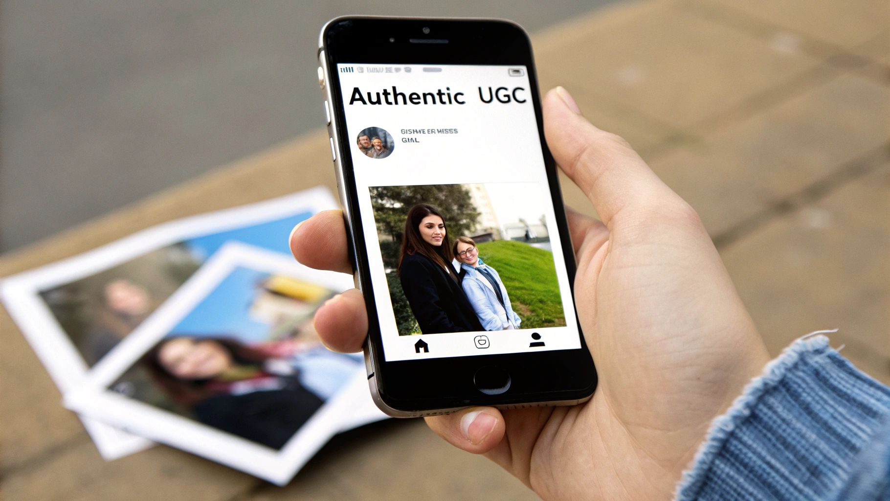 A customer happily unboxing a product and sharing it on social media