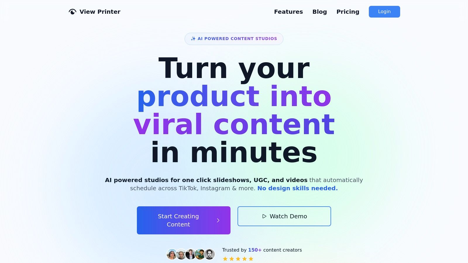 View Printer - AI-Powered Content Studios