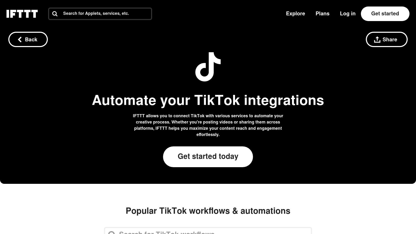 IFTTT (TikTok integrations)