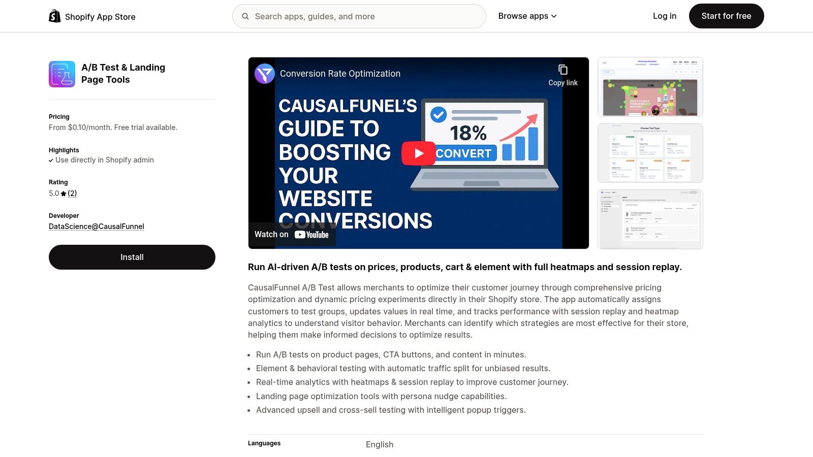 Shopify App Store (Marketing & Conversion)