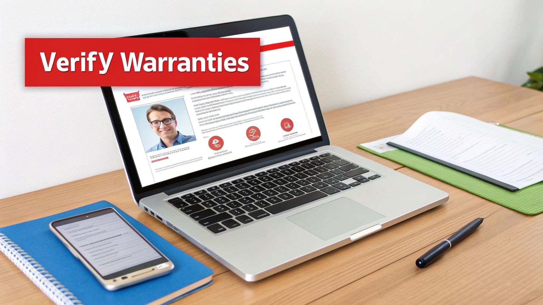 A roofer showing a homeowner the warranty paperwork for a new roof installation in Tucson.