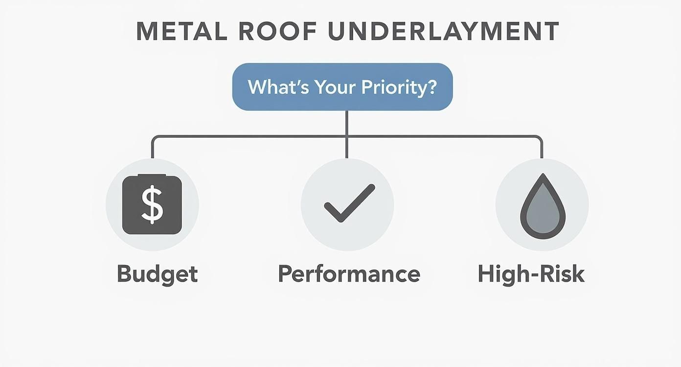 Infographic about best underlayment for metal roof