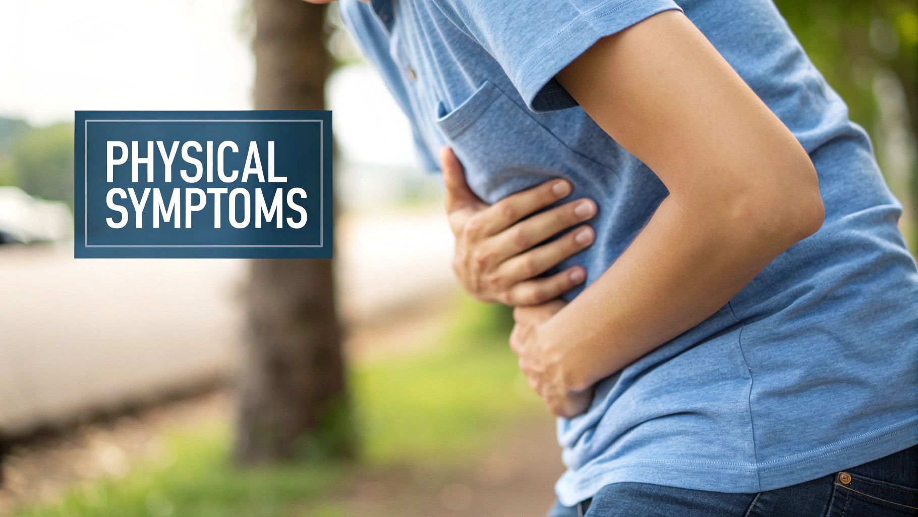 A person experiencing physical discomfort from withdrawal symptoms