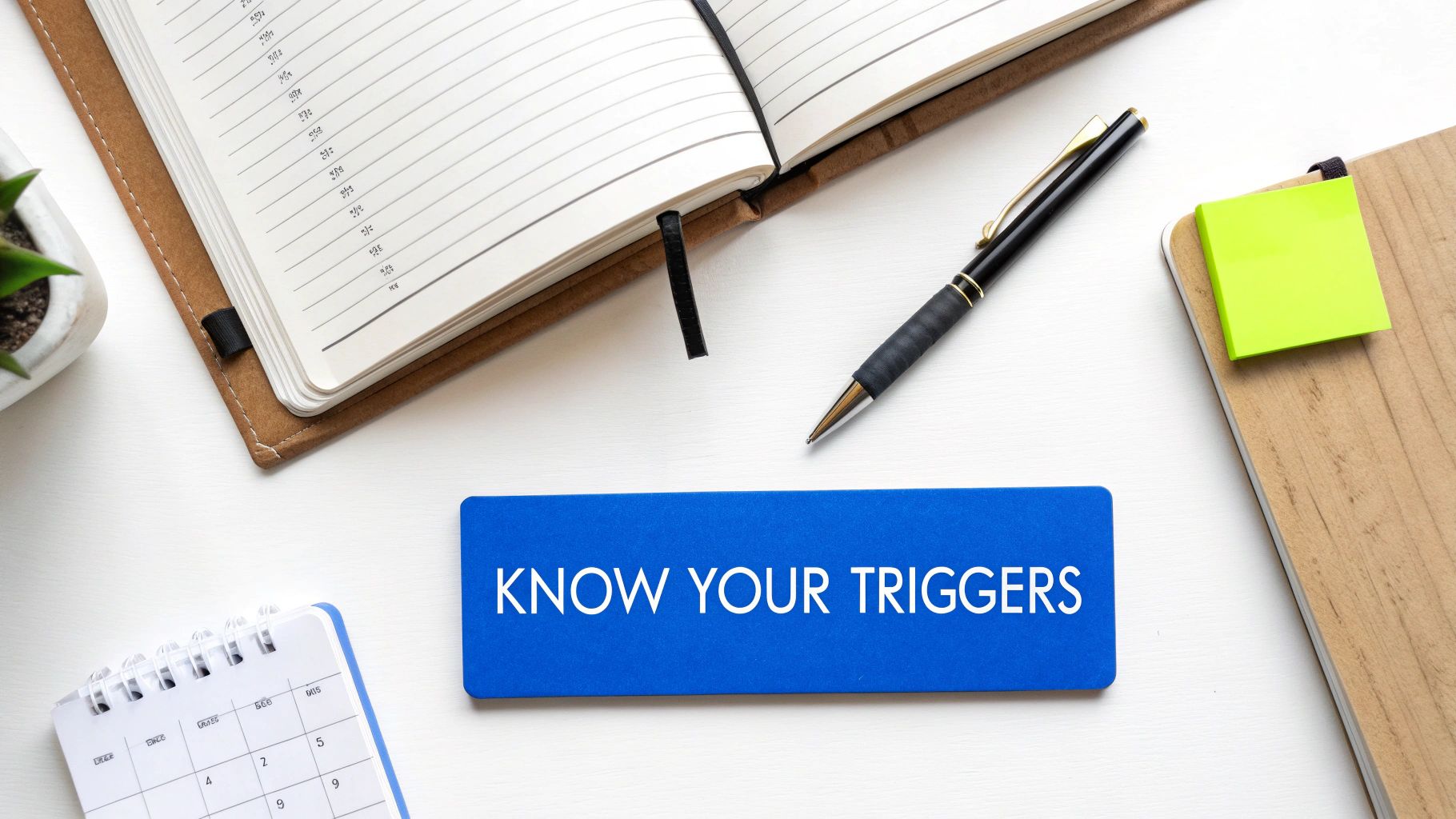 A person sitting thoughtfully by a window, reflecting on personal triggers and warning signs.