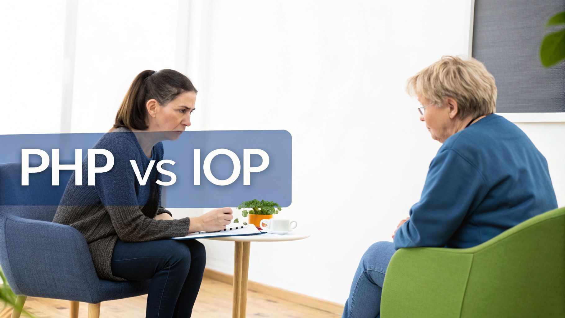 A serene therapy session taking place in a comfortable, sunlit room.