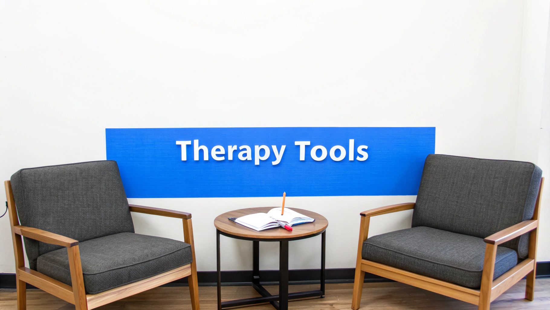 A person sitting in a comfortable chair, talking with a supportive therapist in a calm office setting.