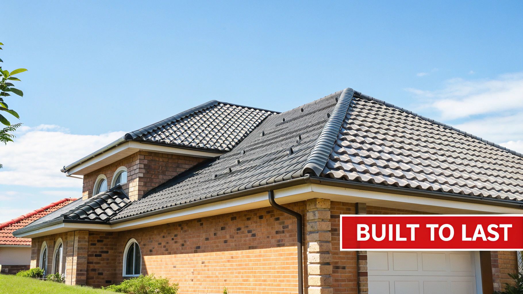 A modern home with a durable, sleek metal roof.